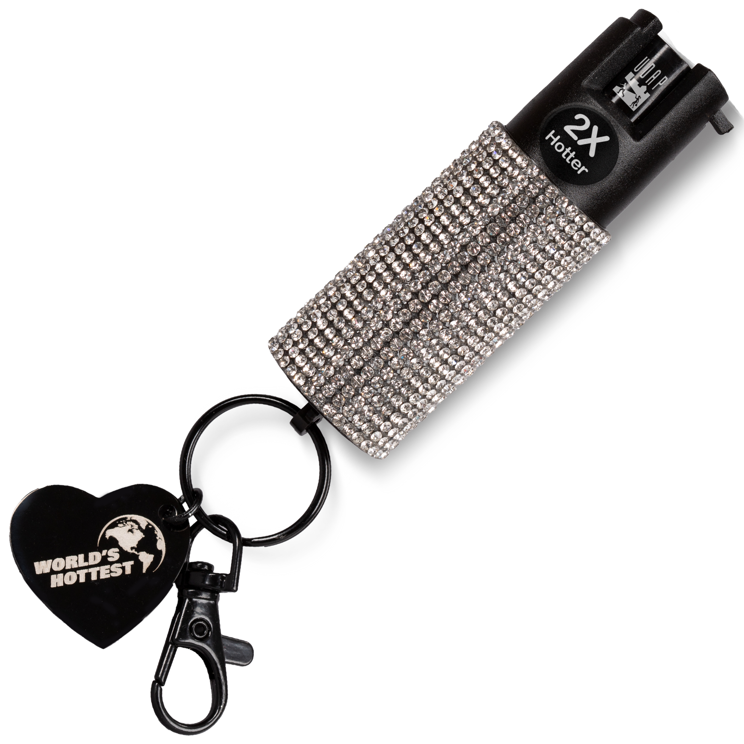 Silver Diamonds Bling UDAP Rhinestone Keychain Pepper Spray Stream with the World's Hottest Formula